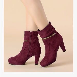 Elegant Burgundy Ankle Boots